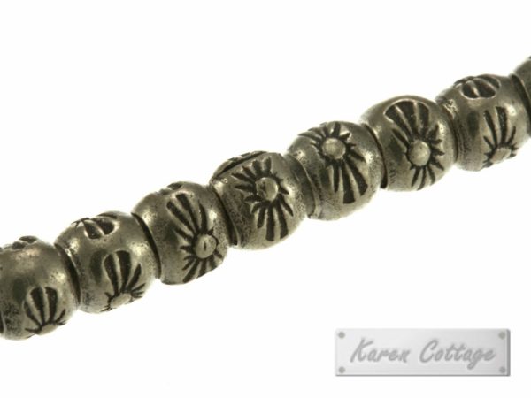 Karen Hill Tribe Silver Sun Ball Spacer : E14-025