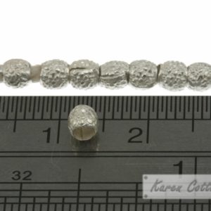Alternative view of Karen Hill Tribe Silver White Dot Ball Spacer : E14-038