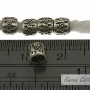 Alternative view of Karen Hill Tribe Silver Tribal Printed Ball Spacer : E14-039