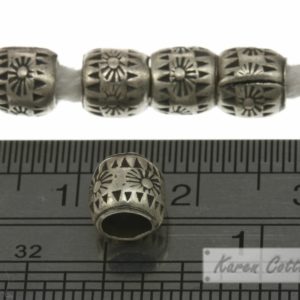 Alternative view of Karen Hill Tribe Silver Tribal Sun Printed Ball Spacer : E14-040