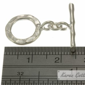 Alternative view of Karen Hill Tribe Silver Hammered Flat Round Toggle : F12-010