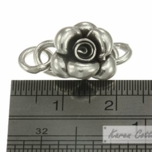 Alternative view of Karen Hill Tribe Silver Round Petal Rose S Hook : F13-029