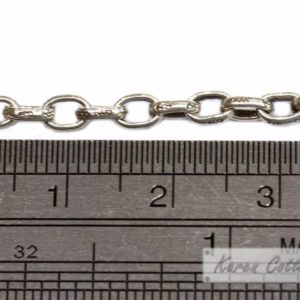 Alternative view of Karen Hill Tribe Silver Flower Printed Oval Chain : F21-011